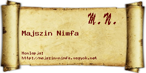 Majszin Nimfa névjegykártya